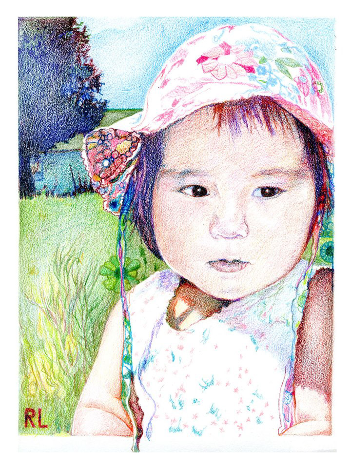 Dappled Hannah - colored pencil